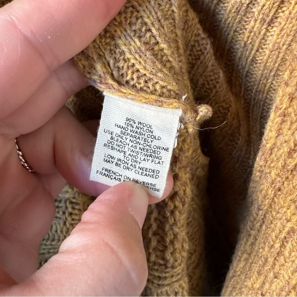 Anthropologie Birds On A Wire Yellow Wool Blend Knit Cardigan Sweater Small - Picture 6 of 8